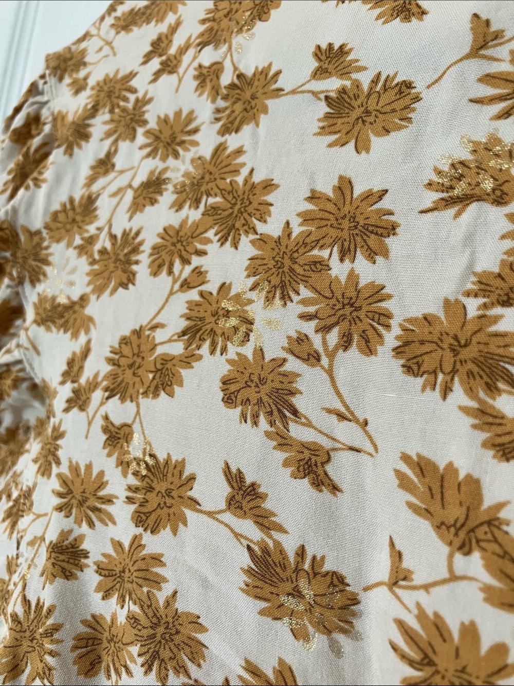 Solitaire Cream Blouse with Mustard Floral Print - Picture 6 of 6
